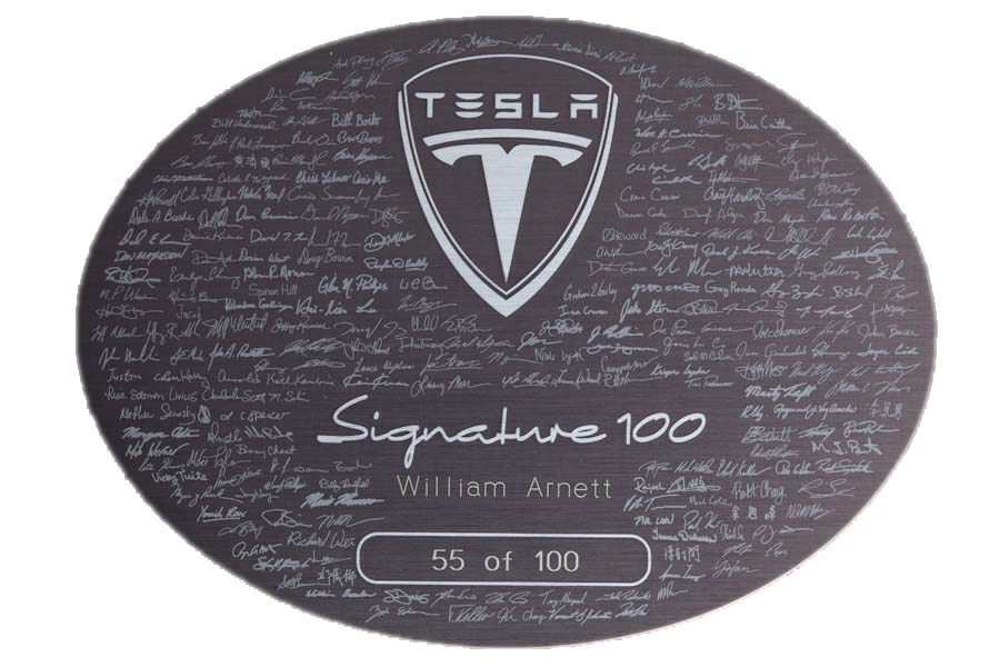 Signature 100 plaque